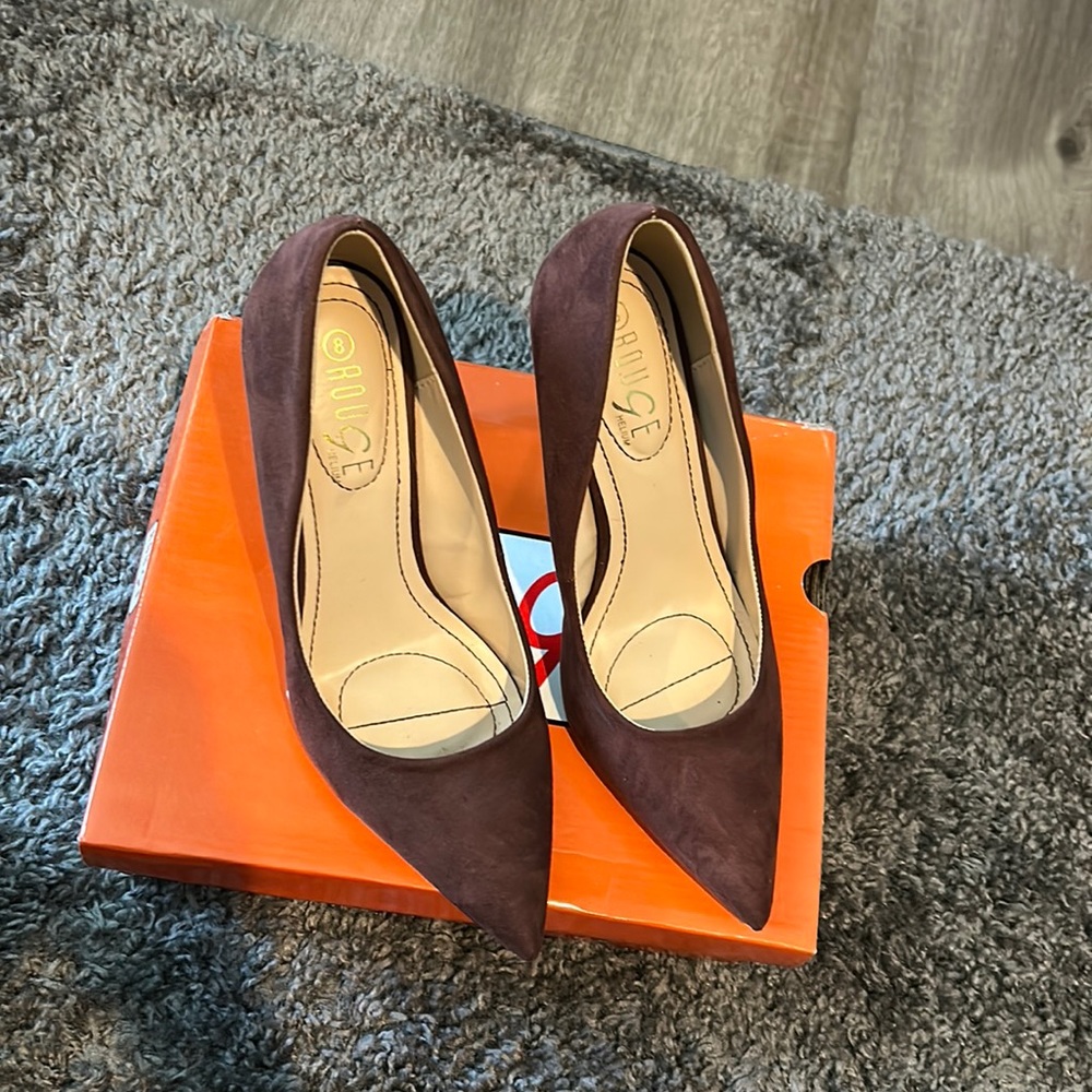 Brown high heels